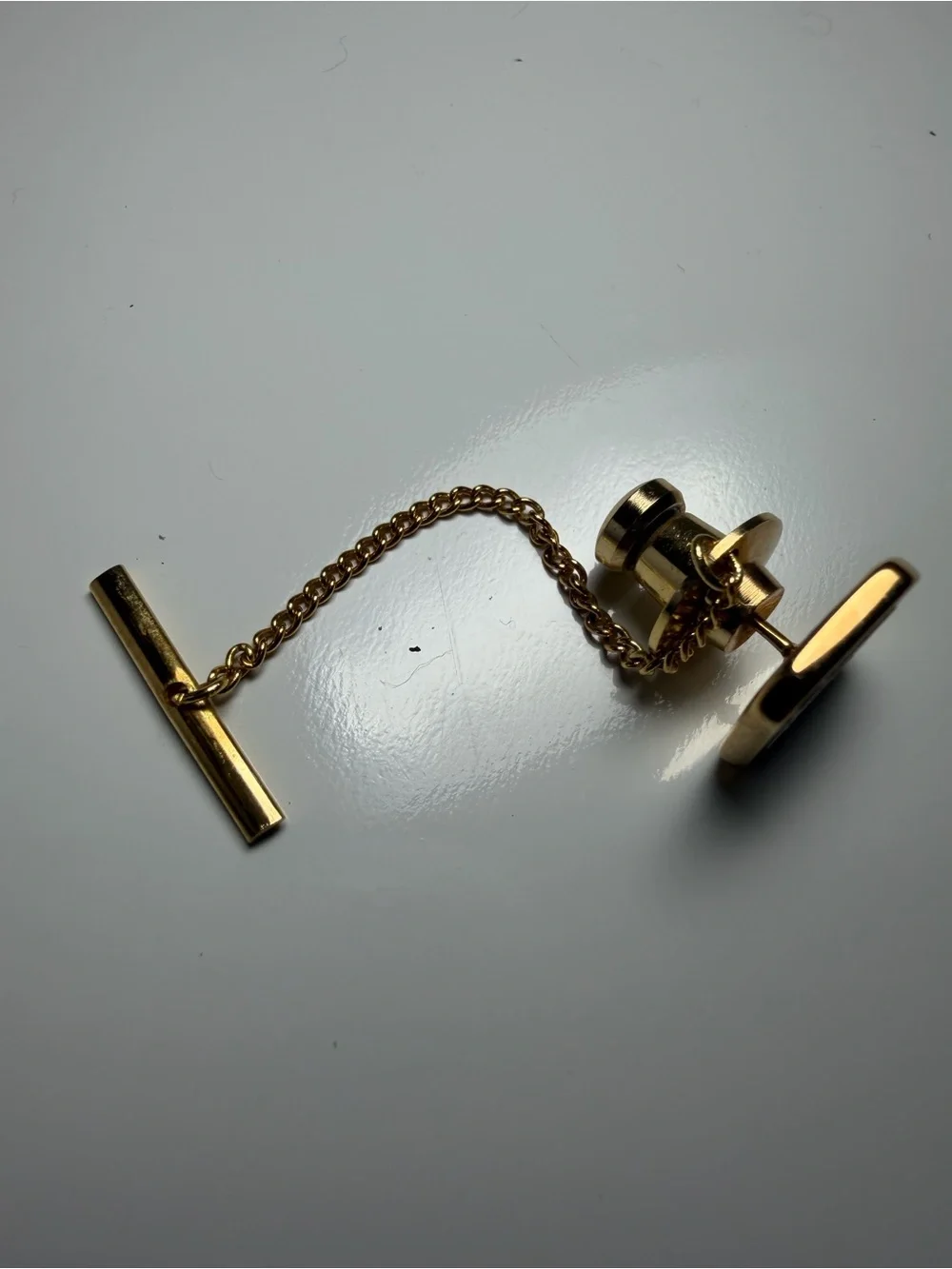 Dior Gold and White Square Logo Cufflinks with Monogram